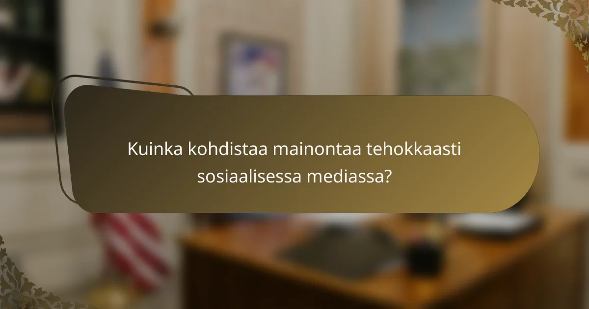 Kuinka kohdistaa mainontaa tehokkaasti sosiaalisessa mediassa?