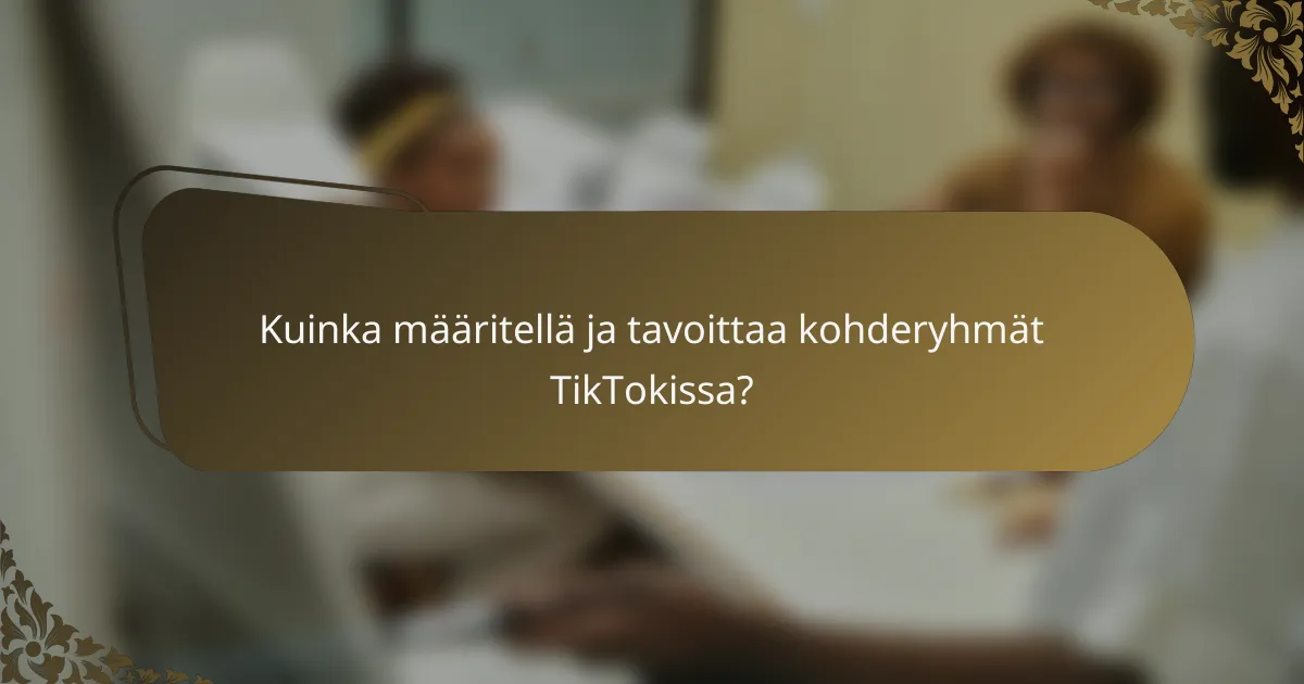 Kuinka määritellä ja tavoittaa kohderyhmät TikTokissa?
