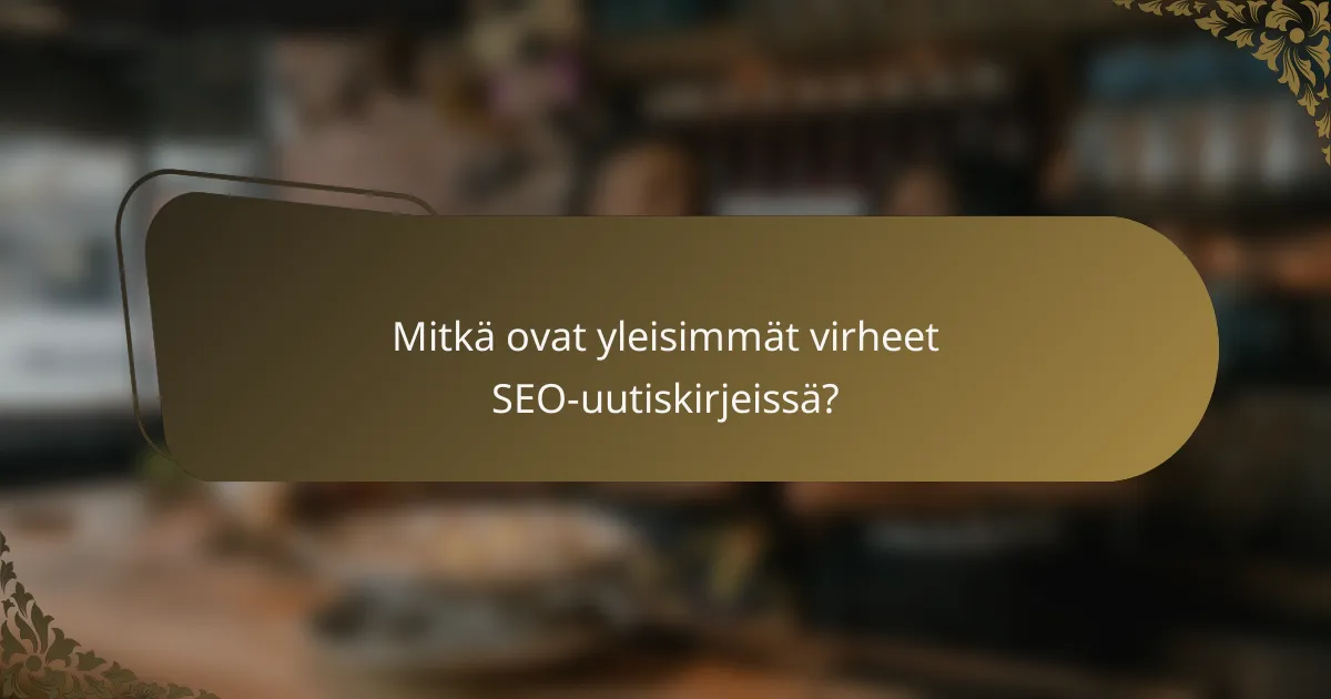 Mitkä ovat yleisimmät virheet SEO-uutiskirjeissä?